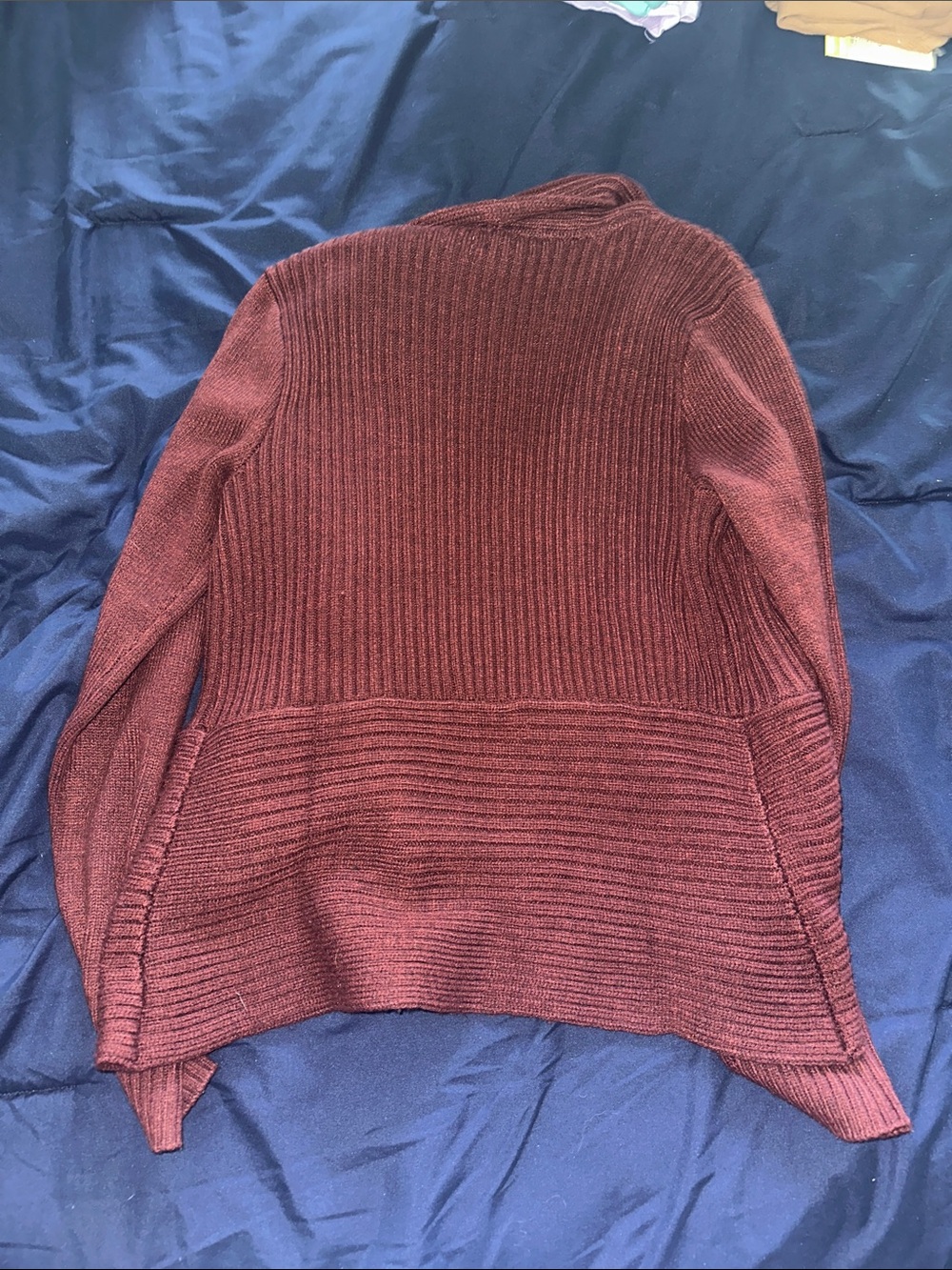 H&M Burgundy Open-Front Ribbed Cardigan - Picture 4 of 4